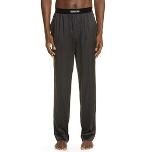 Tom Ford Men Silk Blend Pajama Pants Black Size S
